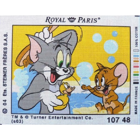 Canevas à broder 22 x 30 cm marque ROYAL PARIS thème DISNEY Tom et Jerry