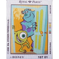 Canevas à broder 22 x 30 cm marque ROYAL PARIS thème DISNEY LES MONSTRES