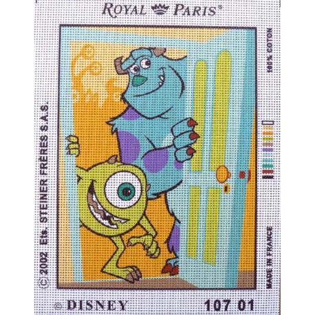 Canevas à broder 22 x 30 cm marque ROYAL PARIS thème DISNEY LES MONSTRES