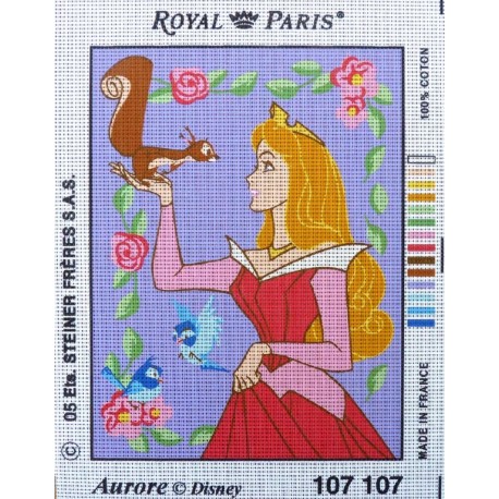 Canevas à broder 22 x 30 cm marque ROYAL PARIS thème DISNEY la belle au bois dormant Aurore