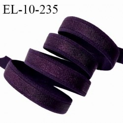 Elastique 10 mm lingerie haut de gamme couleur prune brillant fabriqué en France prix au mètre