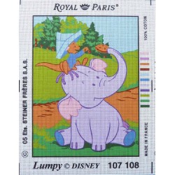 Canevas A Broder 22 X 30 Cm Marque Royal Paris Theme Disney Lumpy L Elephanteau Mercerie Extra