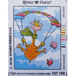 Canevas à broder 22 x 30 cm marque ROYAL PARIS thème GIRAFE Gigi