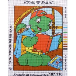Canevas à broder 22 x 30 cm marque ROYAL PARIS thème franklin lit