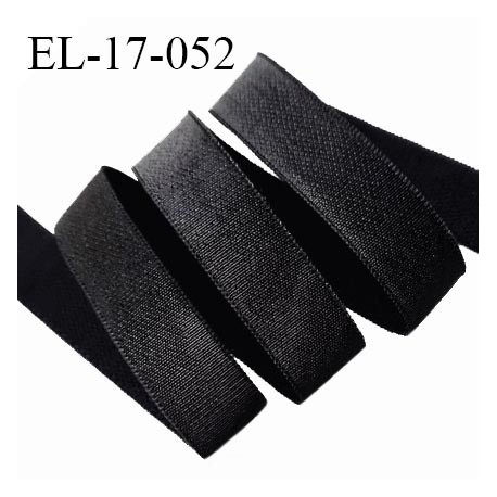 Elastique 16 mm lingerie haut de gamme couleur noir brillant sur une face et douce style velours sur l'autre prix au mètre