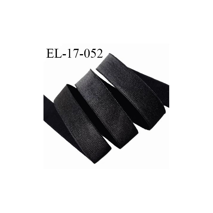 Elastique 16 mm lingerie haut de gamme couleur noir brillant sur une face et douce style velours sur l'autre prix au mètre