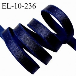 Elastique 10 mm lingerie couleur bleu marine brillant sur une face allongement +30% largeur 10 mm prix au mètre