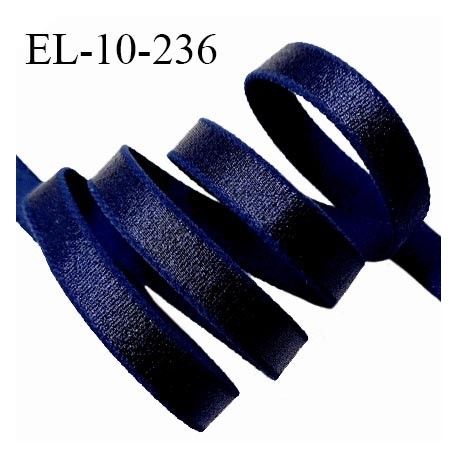 Elastique 10 mm bretelle et lingerie couleur bleu marine brillant sur une face allongement +30% largeur 10 mm prix au mètre