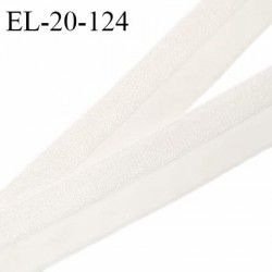 Elastique lingerie 20 mm haut de gamme pré plié couleur nacre avec un côté brillant prix au mètre