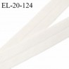 Elastique lingerie 20 mm haut de gamme pré plié couleur nacre avec un côté brillant prix au mètre