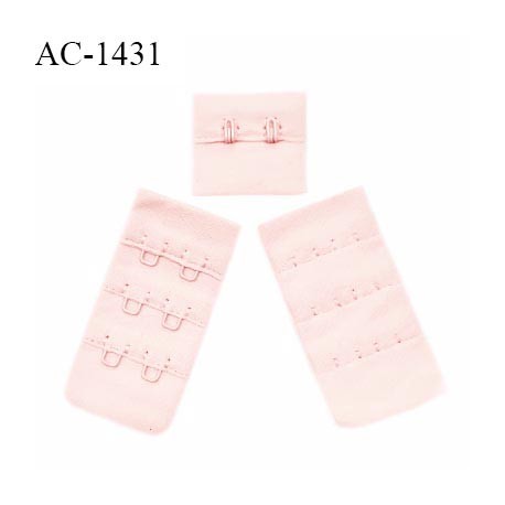 Agrafe 30 mm attache SG haut de gamme couleur rose pastel 3 rangées 2 crochets très doux au toucher prix à l'unité