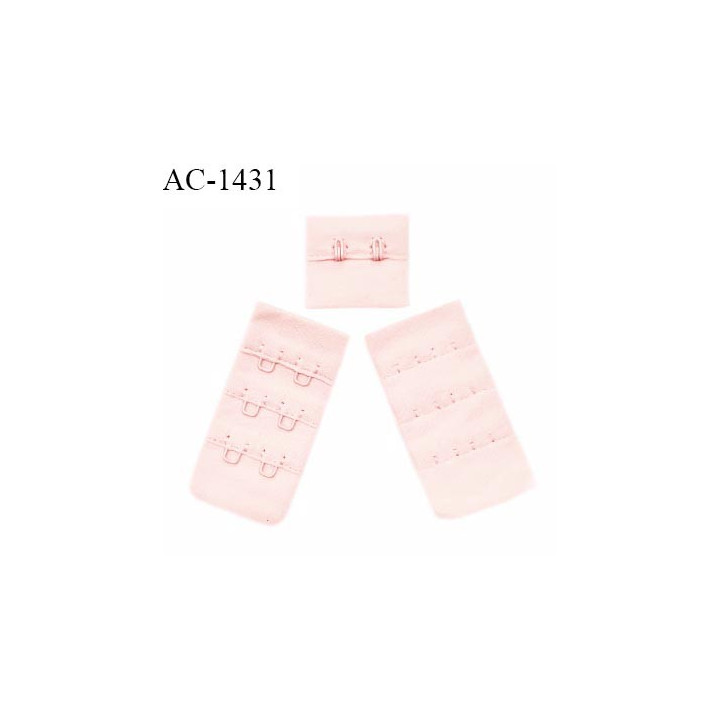 Agrafe 30 mm attache SG haut de gamme couleur rose pastel 3 rangées 2 crochets très doux au toucher prix à l'unité