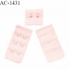 Agrafe 30 mm attache SG haut de gamme couleur rose pastel 3 rangées 2 crochets très doux au toucher prix à l'unité