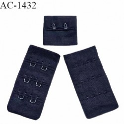 Agrafe 30 mm attache SG haut de gamme couleur bleu marine 3 rangées 2 crochets très doux au toucher prix à l'unité