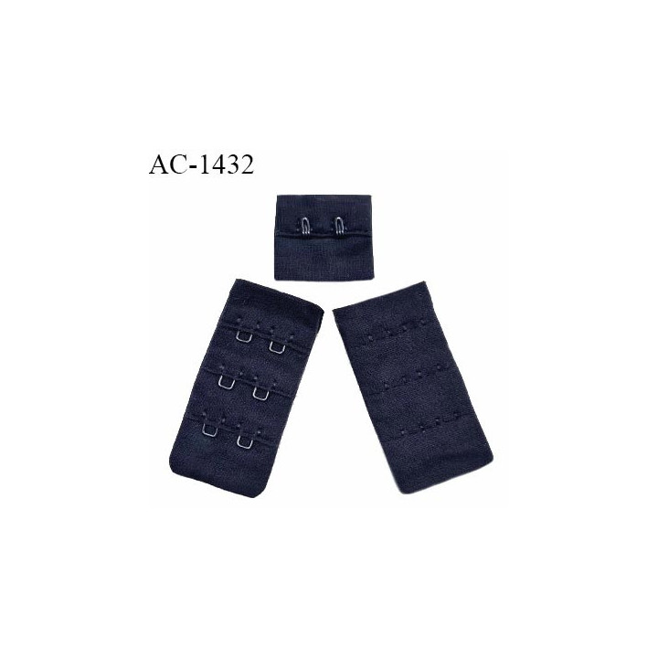 Agrafe 30 mm attache SG haut de gamme couleur bleu marine 3 rangées 2 crochets très doux au toucher prix à l'unité
