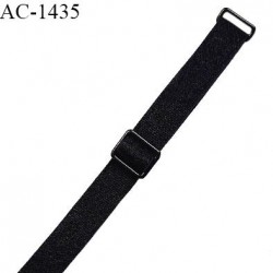 Bretelle lingerie SG 15 mm très haut de gamme couleur noir avec 2 barrettes largeur 15 mm longueur 28 cm prix à l'unité