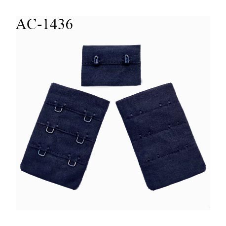 Agrafe 38 mm attache SG haut de gamme couleur bleu marine 3 rangées 2 crochets très doux au toucher prix à l'unité