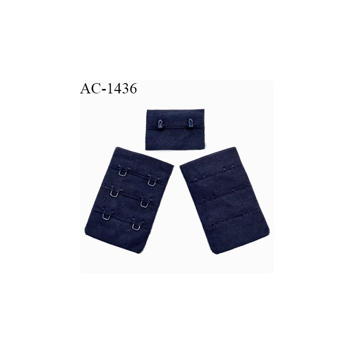 Agrafe 38 mm attache SG haut de gamme couleur bleu marine 3 rangées 2 crochets très doux au toucher prix à l'unité