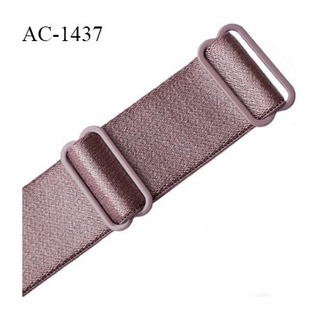 Bretelle lingerie SG 24 mm très haut de gamme couleur bois de rose avec 2 barrettes largeur 24 mm longueur 30 cm prix à l'unité