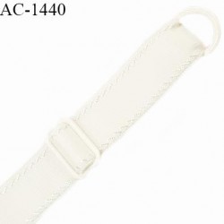 Bretelle lingerie SG 16 mm très haut de gamme couleur naturel avec 1 barrette 1 anneau longueur 21 cm prix à l'unité