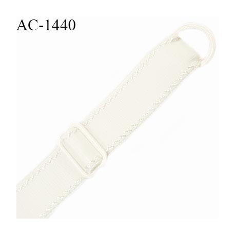 Bretelle lingerie SG 16 mm très haut de gamme couleur naturel avec 1 barrette 1 anneau longueur 21 cm prix à l'unité