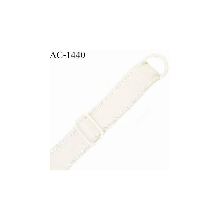 Bretelle lingerie SG 16 mm très haut de gamme couleur naturel avec 1 barrette 1 anneau longueur 21 cm prix à l'unité