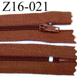 fermeture zip à glissière longueur 16 cm couleur marron non séparable zip nylon largeur 2.5 cm largeur du zip 4 mm 