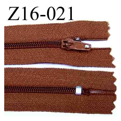 fermeture éclair longueur 16 cm couleur marron non séparable zip nylon largeur 2.5 cm largeur du zip 4 mm 