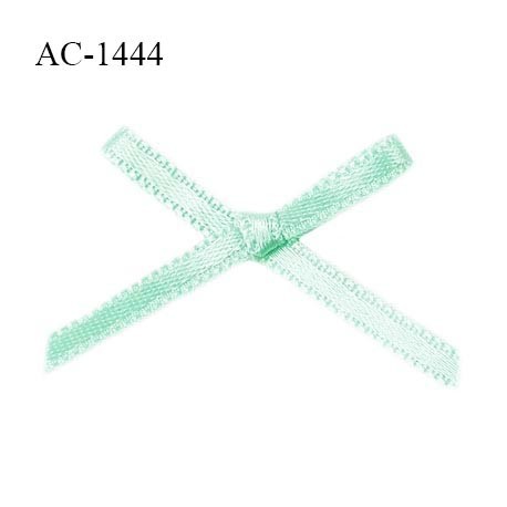 Noeud lingerie satin haut de gamme couleur vert opale haut de gamme largeur 35 mm hauteur 20 mm prix à l'unité
