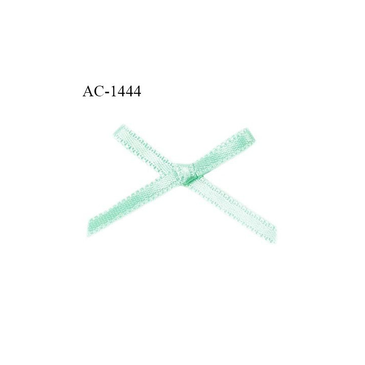 Noeud lingerie satin haut de gamme couleur vert opale haut de gamme largeur 35 mm hauteur 20 mm prix à l'unité