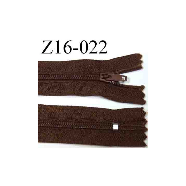 fermeture éclair longueur 16 cm couleur marron non séparable zip nylon largeur 2.5 cm largeur du zip 4 mm    