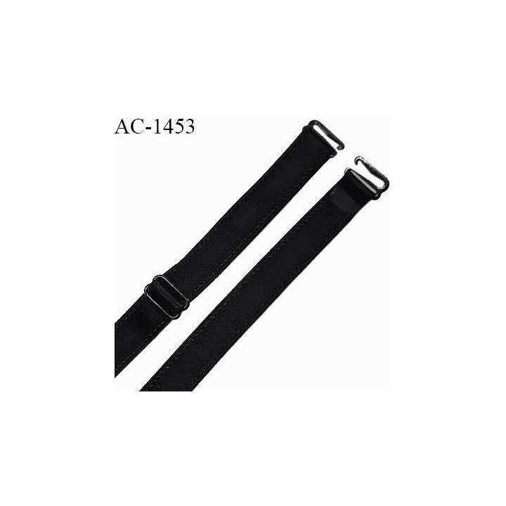 Bretelle lingerie SG 16 mm très haut de gamme couleur noir avec 1 barrette + 2 crochets longueur 38 cm prix à l'unité