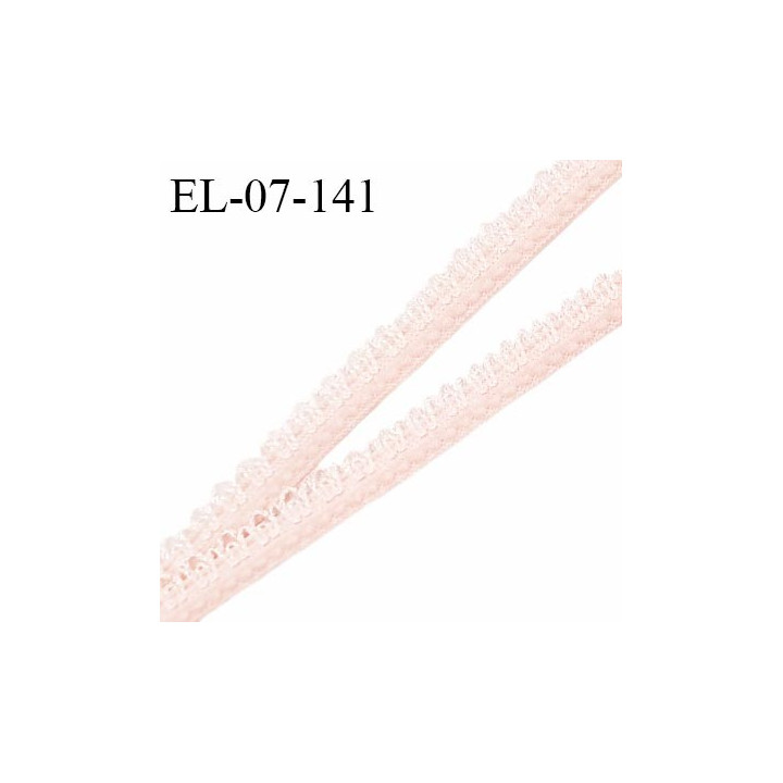 Elastique picot 7 mm lingerie couleur rose pâle haut de gamme fabriqué en France pour une grande marque prix au mètre