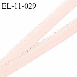 Elastique picot 11 mm lingerie couleur rose pâle haut de gamme fabriqué en France pour une grande marque prix au mètre