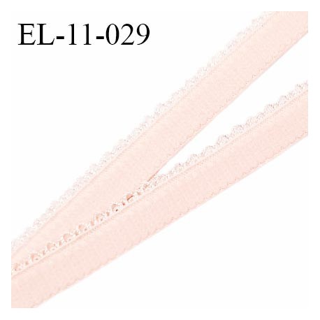 Elastique picot 11 mm lingerie couleur rose pâle haut de gamme fabriqué en France pour une grande marque prix au mètre