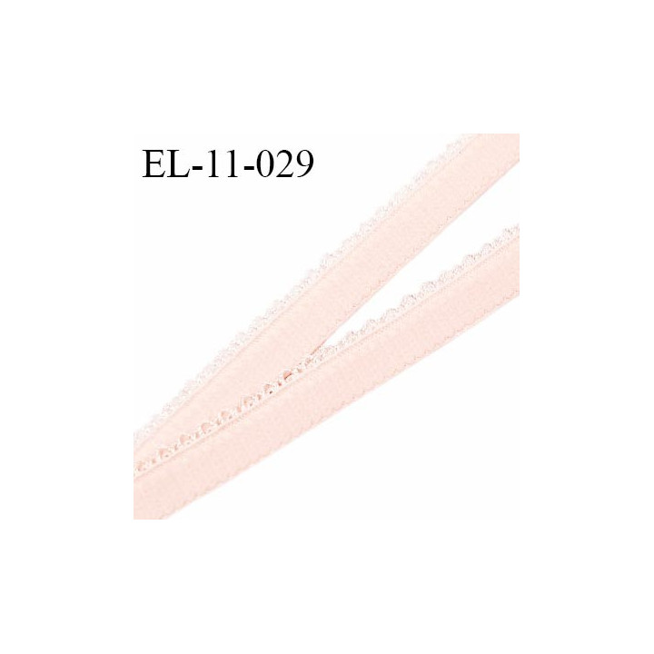 Elastique picot 11 mm lingerie couleur rose pâle haut de gamme fabriqué en France pour une grande marque prix au mètre