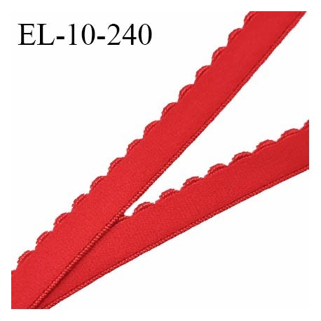 Elastique picot 10 mm lingerie couleur rouge haut de gamme fabriqué en France pour une grande marque prix au mètre