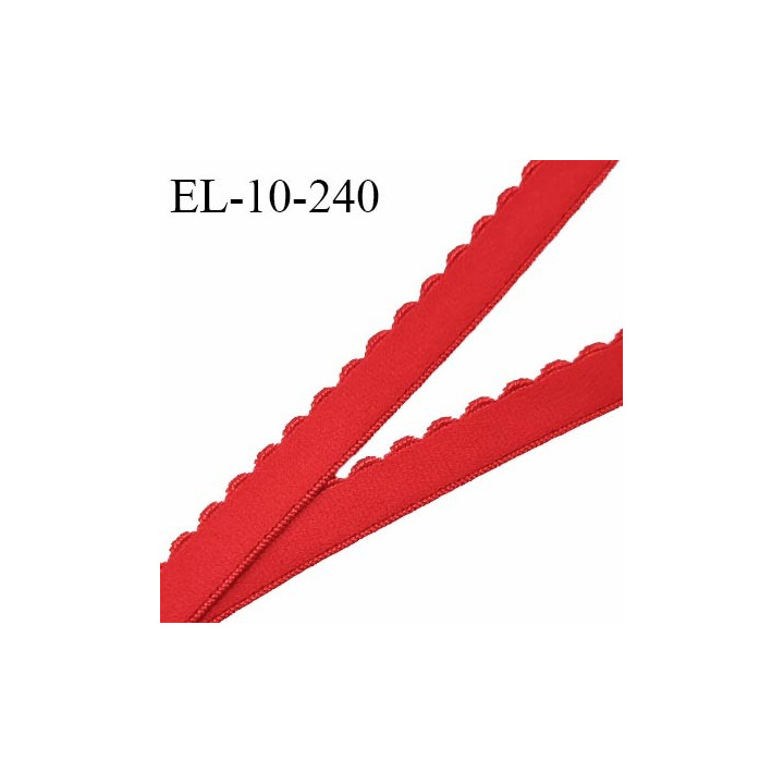Elastique picot 10 mm lingerie couleur rouge haut de gamme fabriqué en France pour une grande marque prix au mètre