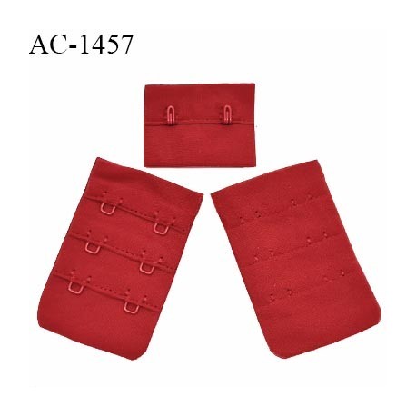 Agrafe 40 mm attache SG haut de gamme couleur rouge 3 rangées 2 crochets prix à l'unité