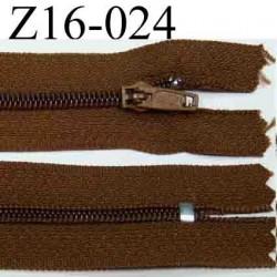 fermeture zip à glissière longueur 16 cm couleur marron non séparable zip nylon largeur 2.5 cm largeur du zip 4 mm 