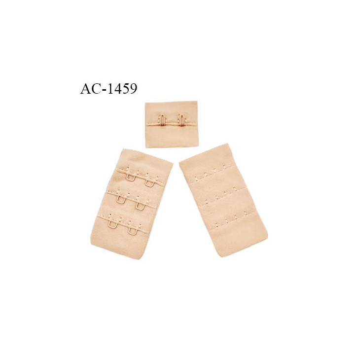 Agrafe 30 mm attache SG haut de gamme couleur chair ou champagne 3 rangées 2 crochets fabriqué en France prix à l'unité