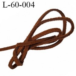 Lacet plat 60 cm couleur marron clair façon cuir très solide longueur 60 cm largeur 3 mm épaisseur 1.5 mm prix pour une paire