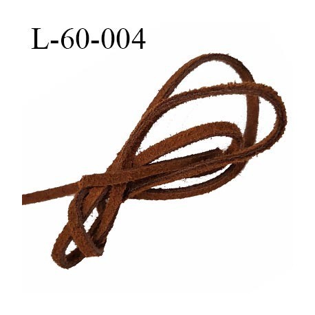Lacet plat 60 cm couleur marron clair façon cuir très solide longueur 60 cm largeur 3 mm épaisseur 1.5 mm prix pour une paire