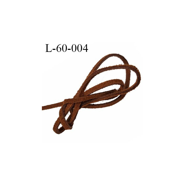 Lacet plat 60 cm couleur marron clair façon cuir très solide longueur 60 cm largeur 3 mm épaisseur 1.5 mm prix pour une paire