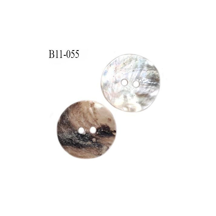bouton 11 mm en nacre 2 trous diamètre 11 mm prix à la pièce