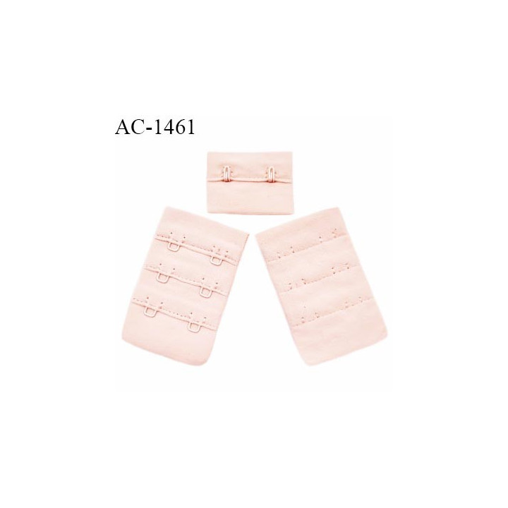 Agrafe 40 mm attache SG haut de gamme couleur rose pastel 3 rangées 2 crochets fabriqué en France prix à l'unité