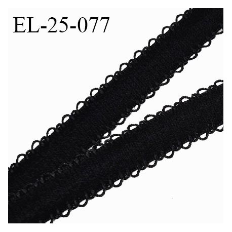 Elastique 26 mm bretelle lingerie haut de gamme couleur noir largeur 22 mm + 2 mm de picots de chaque côté prix au mètre