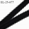 Elastique 26 mm bretelle lingerie haut de gamme couleur noir largeur 22 mm + 2 mm de picots de chaque côté prix au mètre