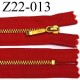 fermeture éclair YKK longueur 22 cm couleur rouge non séparable largeur 2,8 cm zip métal largeur 4.3 mm