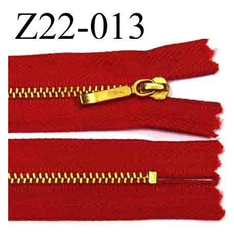 fermeture éclair YKK longueur 22 cm couleur rouge non séparable largeur 2,8 cm zip métal largeur 4.3 mm